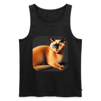 Siamese cat - Men's Premium Organic Tank Top - black - Front - AI Model Male 178 light (178cm)