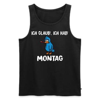 Ich glaub ich hab Montag - Männer Premium Bio Tank Top - Schwarz - Vorne - Michal (187cm)