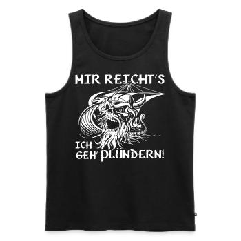 Mir reichts ich geh plündern - Männer Premium Bio Tank Top - Schwarz - Vorne - Michal (187cm)