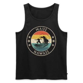 Maui Hawaii Hemd Herren Maui Surfer Grafik Tee - Männer Premium Bio Tank Top - Schwarz - Vorne - AI Model Male 178 light (178cm)