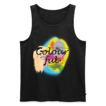 bunte Farben - Männer Premium Bio Tank Top - Schwarz - Vorne - AI Model Male 178 light (178cm)