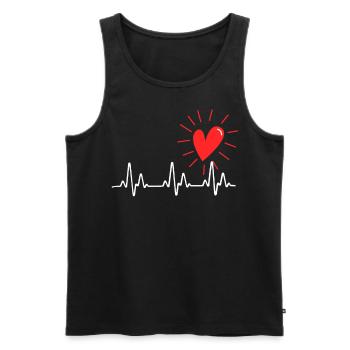 EKG Heartbeat Love EKG Registered Nurse Hohles EKG - Männer Premium Bio Tank Top - Schwarz - Vorne - AI Model Male 178 light (178cm)