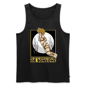 EROTIC SEXY SHIBARI BONDAGE BOUND GIRL MOON - Men's Premium Organic Tank Top - black - Front - AI Model Male 178 light (178cm)