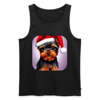Yorkshire Terrier Welpe - Männer Premium Bio Tank Top - Schwarz - Vorne - Michal (187cm)