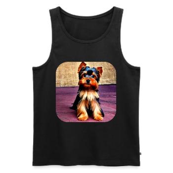 Yorkshire Terrier Welpe - Männer Premium Bio Tank Top - Schwarz - Vorne - Michal (187cm)