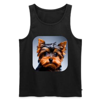 Yorkshire Terrier Chiot - Débardeur bio Premium Homme - noir - Devant - Michal (187cm)