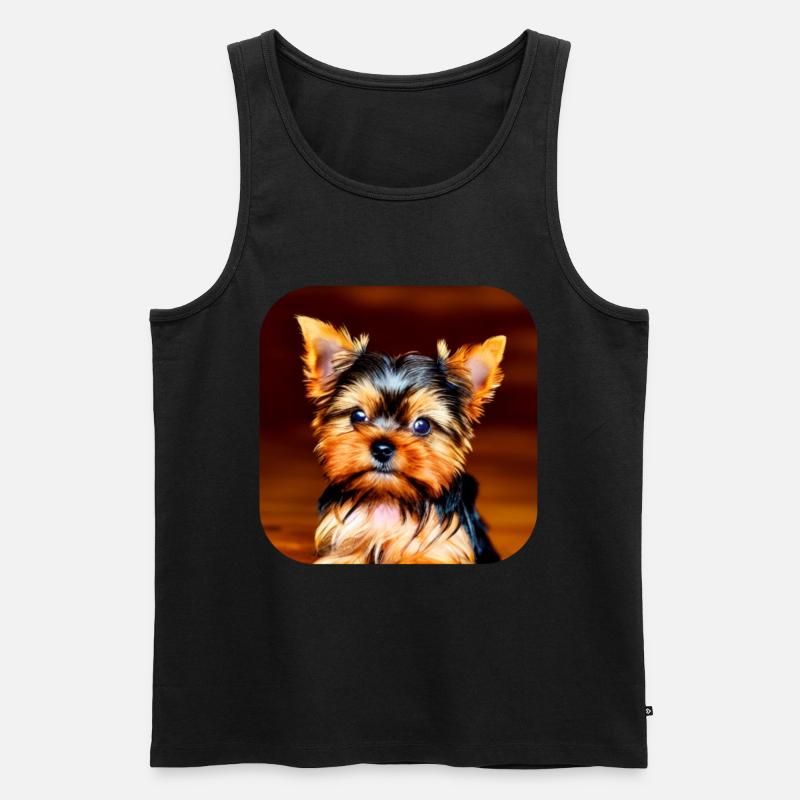 Yorkshire Terrier Welpe - Männer Premium Bio Tank Top - Schwarz