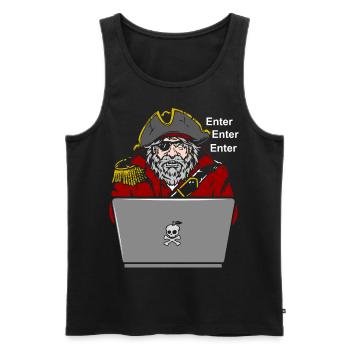 Pirat Notebook Enter - Männer Premium Bio Tank Top - Schwarz - Vorne - AI Model Male 178 light (178cm)