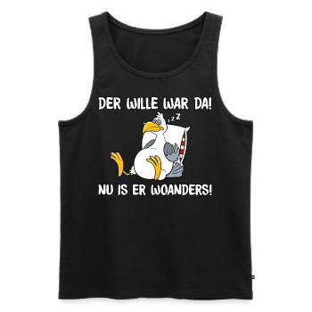 Der Wille war da - Männer Premium Bio Tank Top - Schwarz - Vorne - Michal (187cm)