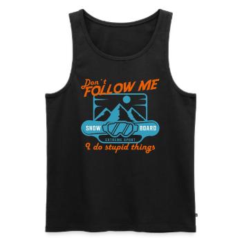 Don't follow me Snowboard Winter Sports - Men's Premium Organic Tank Top - black - Front - AI Model Male 178 light (178cm)