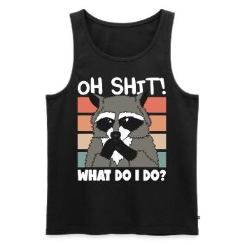 Raccoon Oh Shit Mignon Racoon Cadeau - Débardeur bio Premium Homme - noir - Devant - Michal (187cm)