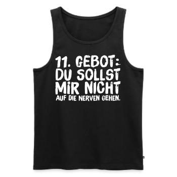 11. Gebot Du sollst mir nicht auf die Nerven gehen - Männer Premium Bio Tank Top - Schwarz - Vorne - AI Model Male 178 light (178cm)