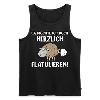 Herzlich flatulieren - Männer Premium Bio Tank Top - Schwarz - Vorne - AI Model Male 178 light (178cm)