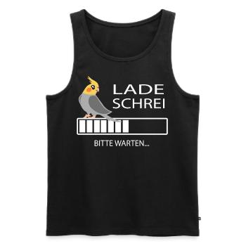 Vogel Motiv - Lade Schrei -Nymphensittich - Männer Premium Bio Tank Top - Schwarz - Vorne - Michal (187cm)