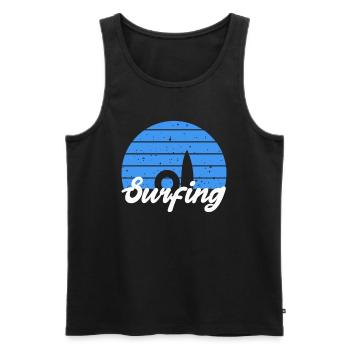 Cooles Surf Design Surfbrett Surfer - Männer Premium Bio Tank Top - Schwarz - Vorne - AI Model Male 178 light (178cm)
