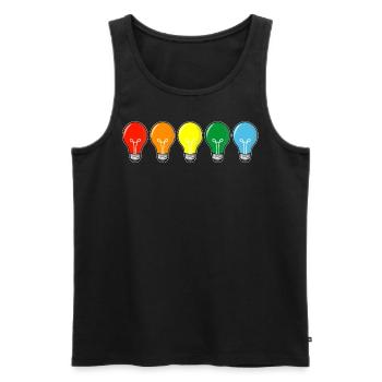 farbige Glühbirnen - Männer Premium Bio Tank Top - Schwarz - Vorne - Michal (187cm)