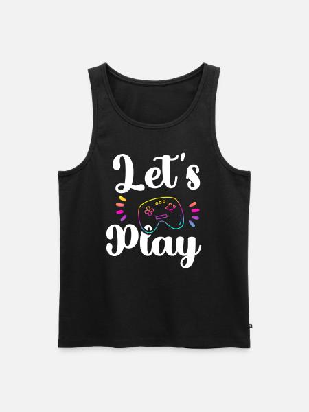 Play Lets Play Gaming PC - Men's Premium Organic Tank Top - black