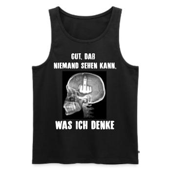 Gut dass niemand sehen kann - Männer Premium Bio Tank Top - Schwarz - Vorne - Michal (187cm)