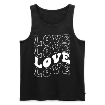 Love Love Font - Men's Premium Organic Tank Top - black - Front - Michal (187cm)