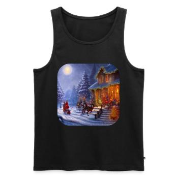 Motif de Noël - Débardeur bio Premium Homme - noir - Devant - AI Model Male 178 light (178cm)
