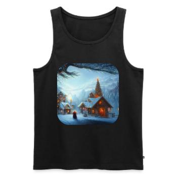 Motif de Noël - Débardeur bio Premium Homme - noir - Devant - AI Model Male 178 light (178cm)