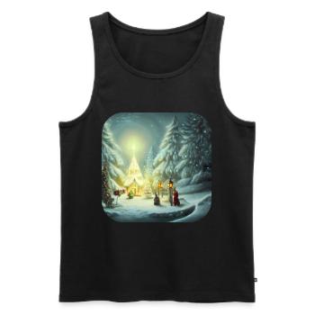 Motif de Noël - Débardeur bio Premium Homme - noir - Devant - AI Model Male 178 light (178cm)