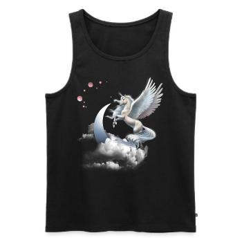Einhorn Geschenk- Einhorn Tshirt - Männer Premium Bio Tank Top - Schwarz - Vorne - Michal (187cm)