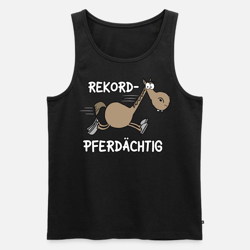 Rekord Pferdächtig - Männer Premium Bio Tank Top - Schwarz
