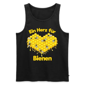 Ein Herz Für Bienen Imker Honig - Männer Premium Bio Tank Top - Schwarz - Vorne - Michal (187cm)