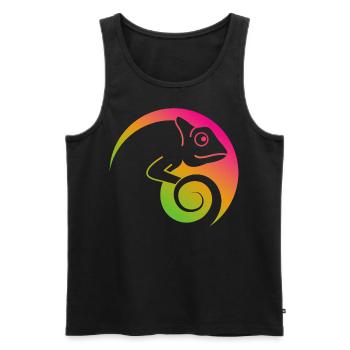 CHAMÄLION - Men's Premium Organic Tank Top - black - Front - Michal (187cm)