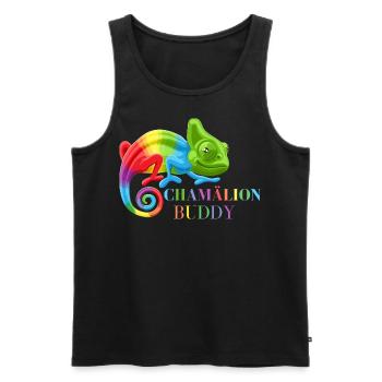 Chamäleon, bunte Chamäleon-Eidechsen - Männer Premium Bio Tank Top - Schwarz - Vorne - AI Model Male 178 light (178cm)