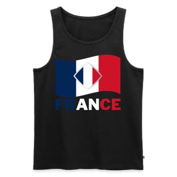 Maillot de football France I Football Drapeau Francis - Débardeur bio Premium Homme - noir - Devant - Michal (187cm)