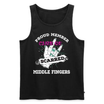 Hairdresser Shirt Proud Member Funny Saying - Men's Premium Organic Tank Top - black - Front - AI Model Male 178 light (178cm)