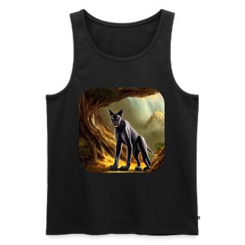 Wildcat - Men's Premium Organic Tank Top - black - Front - AI Model Male 178 light (178cm)