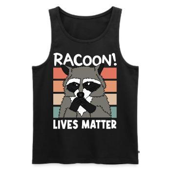 WASCHBÄR RACOON LIVES MATTER Weihnachten Geschenk - Männer Premium Bio Tank Top - Schwarz - Vorne - Michal (187cm)