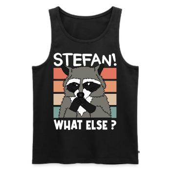 RACCOON RACOON STEFAN Christmas Gift - Men's Premium Organic Tank Top - black - Front - AI Model Male 178 light (178cm)