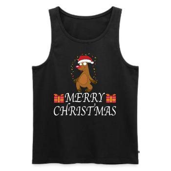 Merry Christmas Weihnachten Elch - Männer Premium Bio Tank Top - Schwarz - Vorne - Michal (187cm)