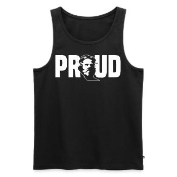 Kosovo. Albanien. Adem Jashari. Proud - Männer Premium Bio Tank Top - Schwarz - Vorne - AI Model Male 178 light (178cm)