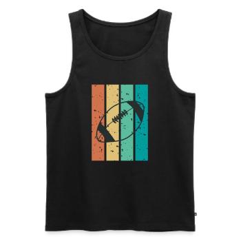 Rugby team sport retro - Men's Premium Organic Tank Top - black - Front - AI Model Male 178 light (178cm)