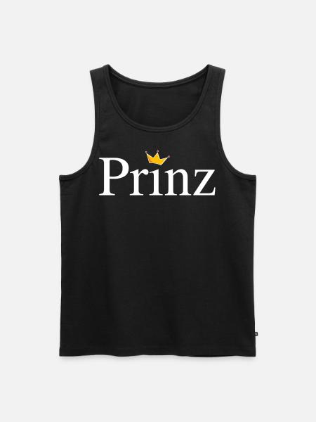 Prinz mit Krone - Männer Premium Bio Tank Top - Schwarz