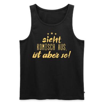 Sieht komisch aus, ist aber so!! - Männer Premium Bio Tank Top - Schwarz - Vorne - AI Model Male 178 light (178cm)