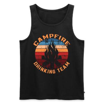 Campfire Drinking Team Bushcraft Hiking Outfit - Men's Premium Organic Tank Top - black - Front - AI Model Male 178 light (178cm)