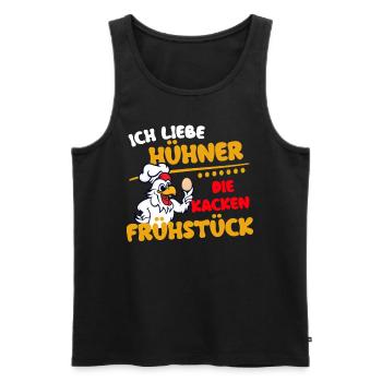 Ich liebe Hühner Frühstück Eier lustig - Männer Premium Bio Tank Top - Schwarz - Vorne - Michal (187cm)