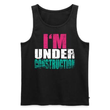 I'm Under Construction Fitness Gym Bodybuilding - Men's Premium Organic Tank Top - black - Front - AI Model Male 178 light (178cm)