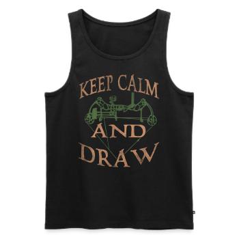 Keep Calm And Draw Bowhunting Camo Archery - Männer Premium Bio Tank Top - Schwarz - Vorne - AI Model Male 178 light (178cm)