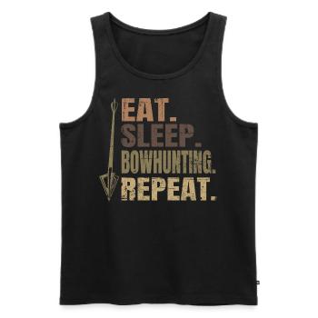 Eat Sleep Bowhunting Repeat Camo Archery - Men's Premium Organic Tank Top - black - Front - AI Model Male 178 light (178cm)