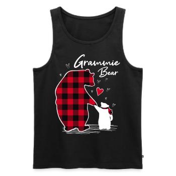 Ours Grammie - Débardeur bio Premium Homme - noir - Devant - AI Model Male 178 light (178cm)