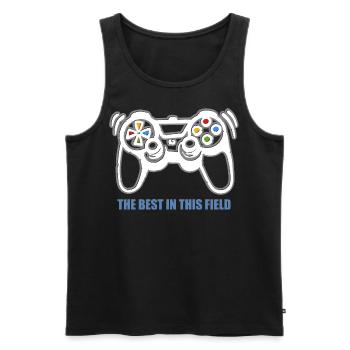 Game Console Gamer - Men's Premium Organic Tank Top - black - Front - AI Model Male 178 light (178cm)