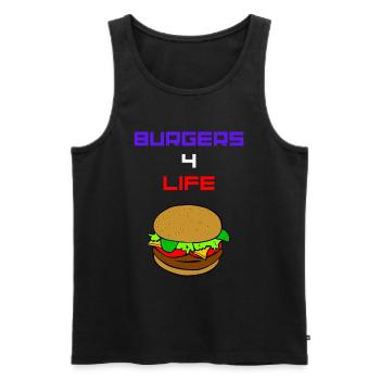 Burger Burgers 4 for Life USA Amerika Fast Food - Männer Premium Bio Tank Top - Schwarz - Vorne - Michal (187cm)