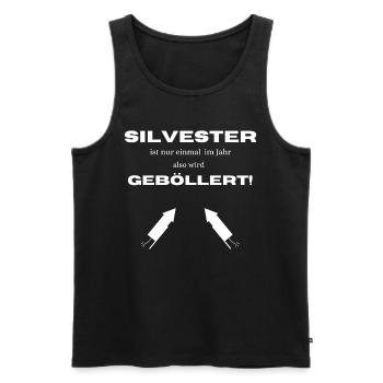 Silvester Feuerwerk Böllern - Männer Premium Bio Tank Top - Schwarz - Vorne - Michal (187cm)